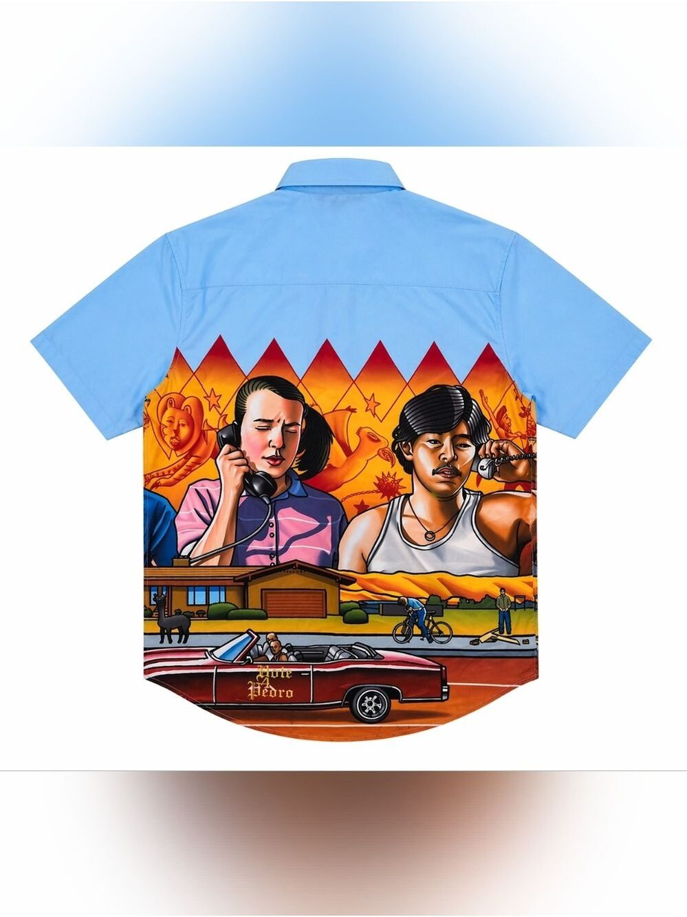 RSVLTS Kunuflex Napoleon Dynamite Graphic Button-Up Shirt Men’s 2XL Blue NWT - Picture 3 of 9